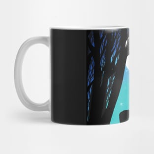 Wolf howling at the moon Mug